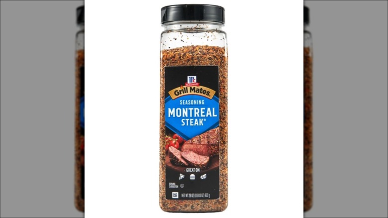 large shaker of montreal steak seasoning