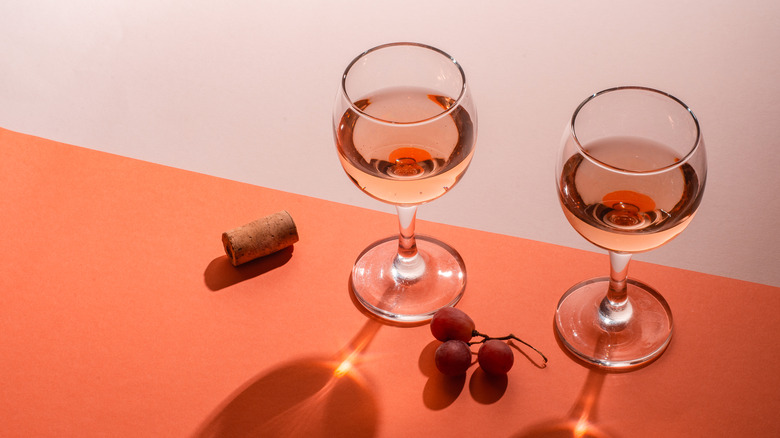 glasses of rose wine 