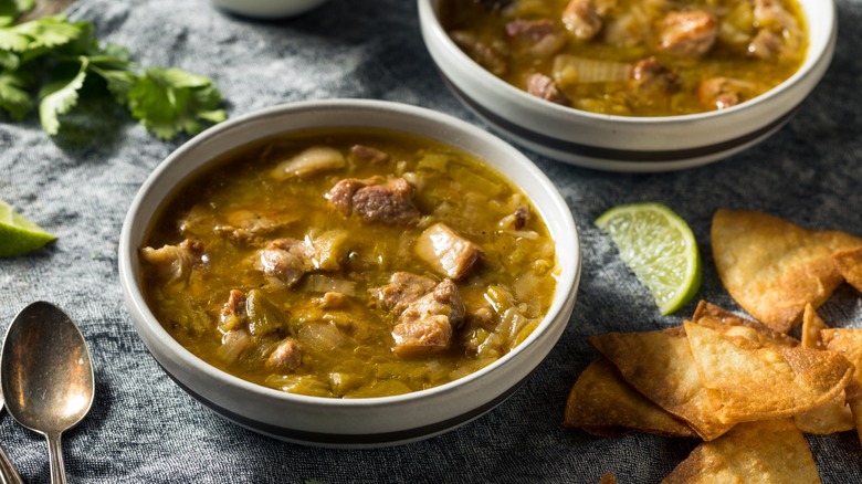colorado green chili in a bowl