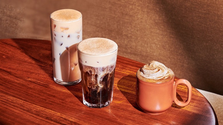 PSL, Pumpkin Cream Cold Brew and Iced Pumpkin Cream Chai Tea Latte