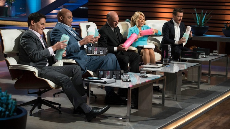 sharks on shark tank examining subsafe containers