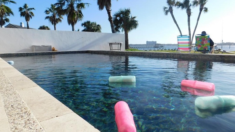 subsafe containers float in pool