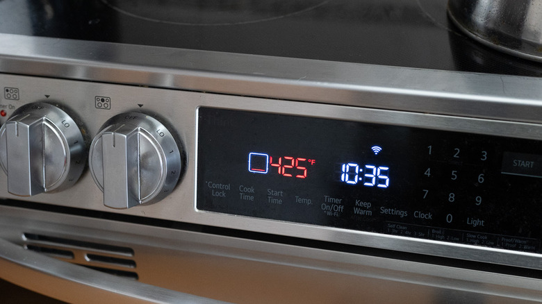 Oven set to 425 F
