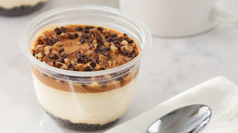 Small cup of Turtle cheesecake mousse