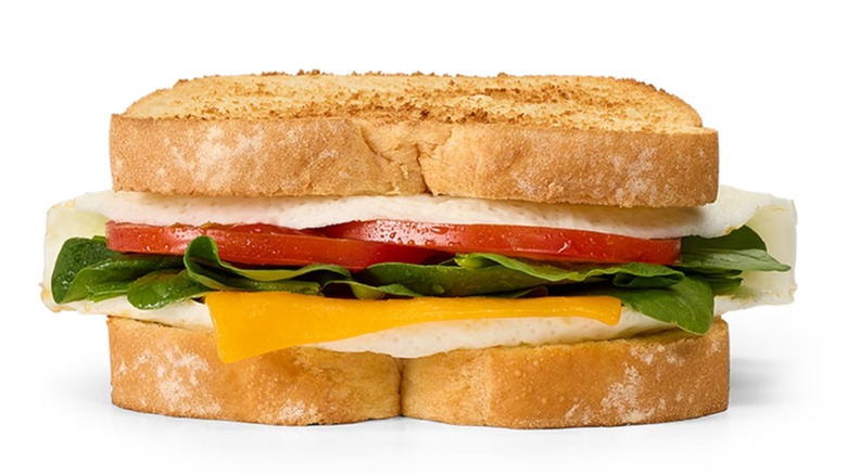 vegetarian egg sandwich on toasted bread