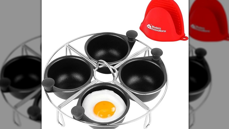 Modern Innovations Stainless Steel 4-Cup Egg Poacher Tray