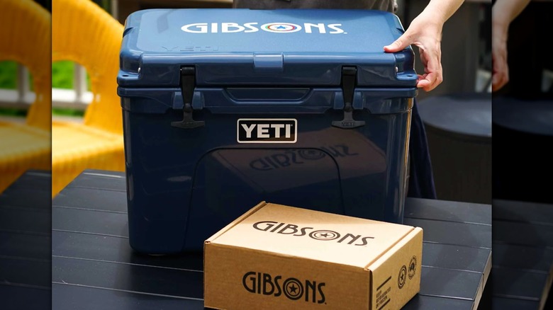 A hard cooler steak gift box from Gibson's Steak Shop