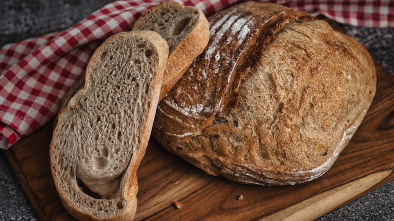 A wholegrain sourdough loaf
