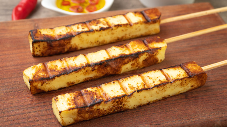 Grilled cheese skewers.
