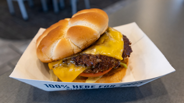 culver's double butter burger on tabletop