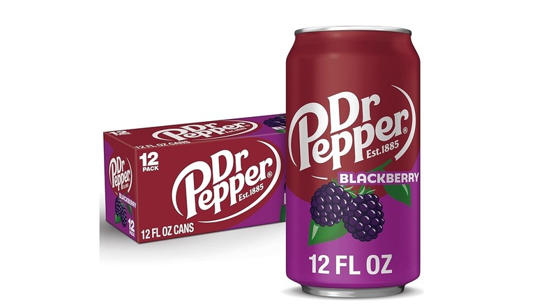 Dr Pepper Blackberry flavor on a white background