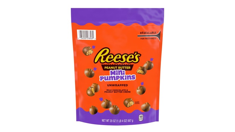 Reese's Unwrapped Peanut Butter Mini Pumpkins product image, white background.
