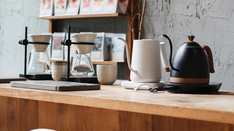 A cafe-style coffee bar