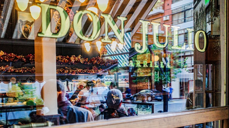 exterior window of don julio parrilla steakhouse in argentina