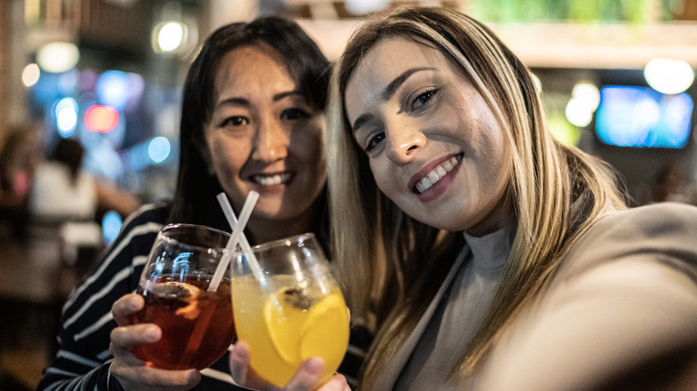 Two women at a bar