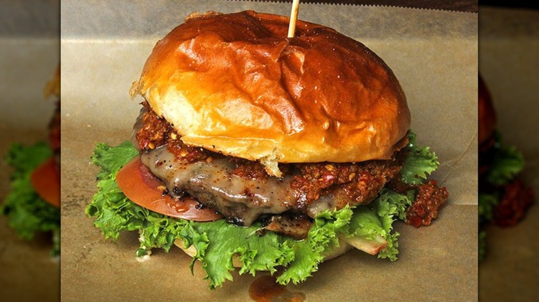 A burger from Angus Burgers & Shakes in Nebraska