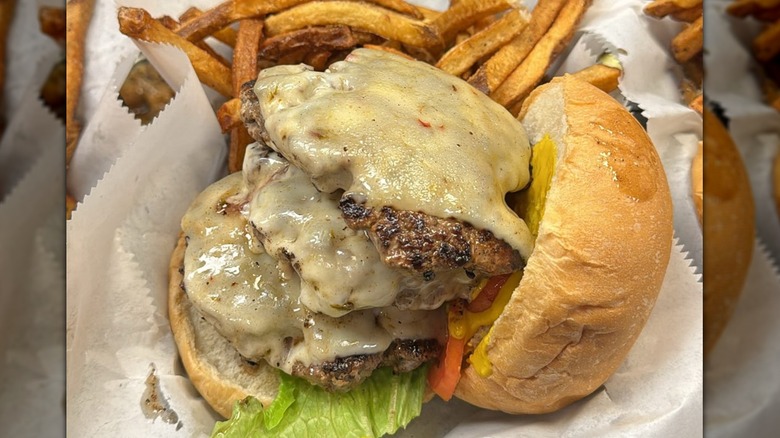 A burger from Gabby's Burgers & Fries in Tennessee
