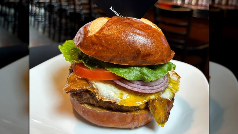 A hamburger from Kuma's Corner in Indiana