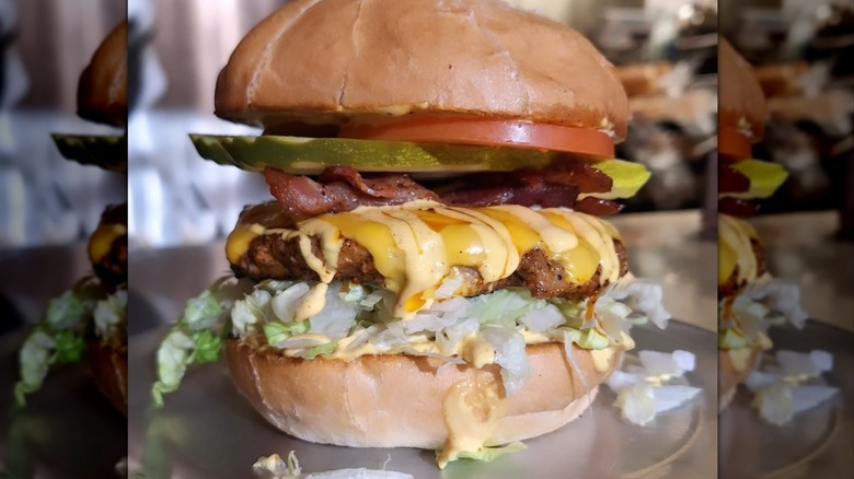 A burger from Portland Burger in Oregon