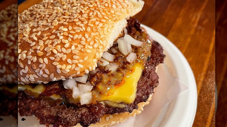 A chili burger from There, There in Rhode Island