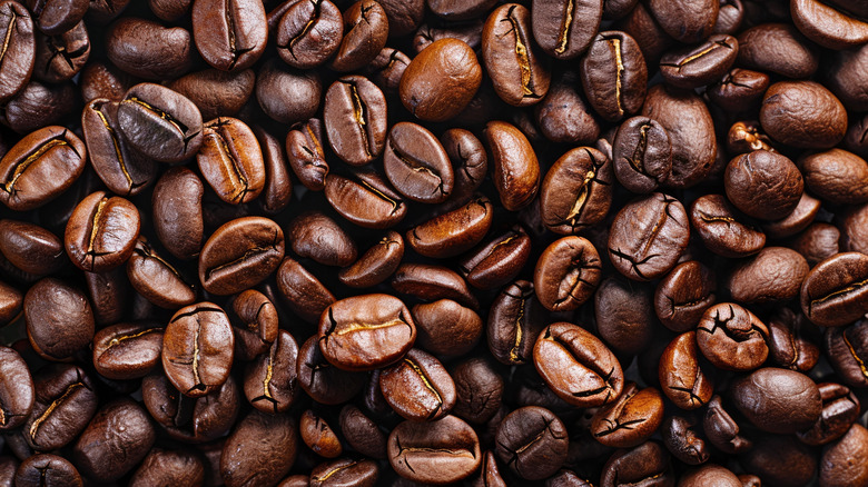 closeup of coffee beans