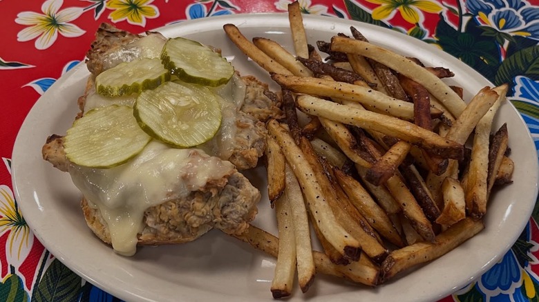 A steak fingers sandwich and fries from Doo-Dah Diner in Kansas