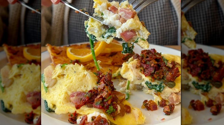 A ham and spinach omelet from Snow City Cafe in Anchorage