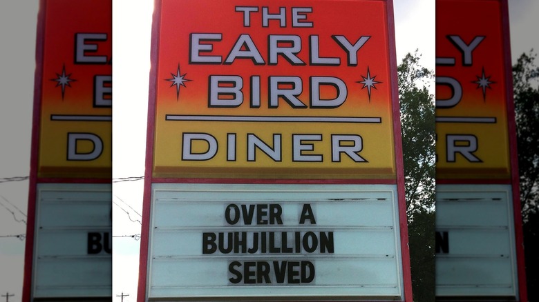 The exterior sign for The Early Bird Diner in South Carolina