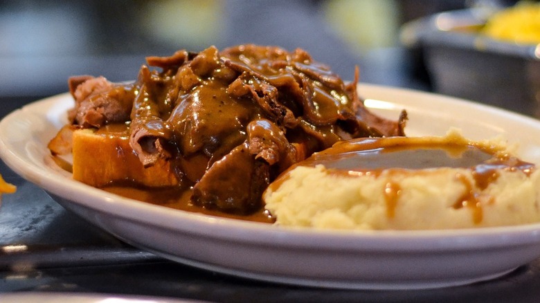 Meat and potatoes from Tommy's Diner in Ohio