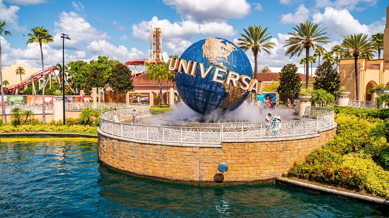 spinning globe at universal orlando resort