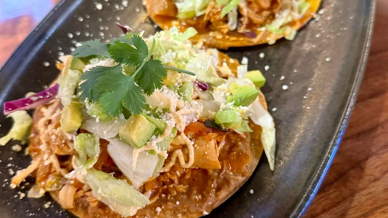 A plate of Mexican food from Charras Bismarck restaurant