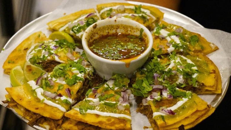 Food from La Guelaguetza Mexican Restaurant