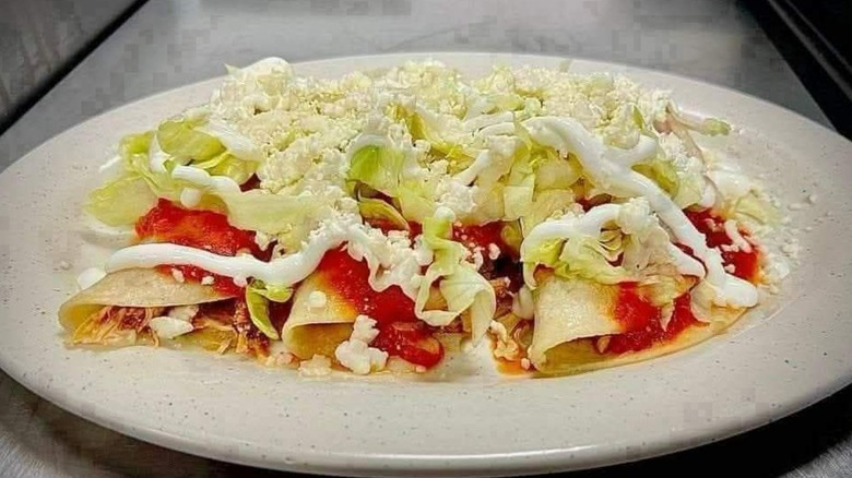 Entomatadas from La Joya Mexican restaurant in Georgia