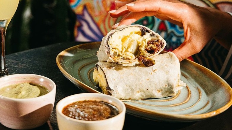 A breakfast burrito from Lona Mexican restaurant