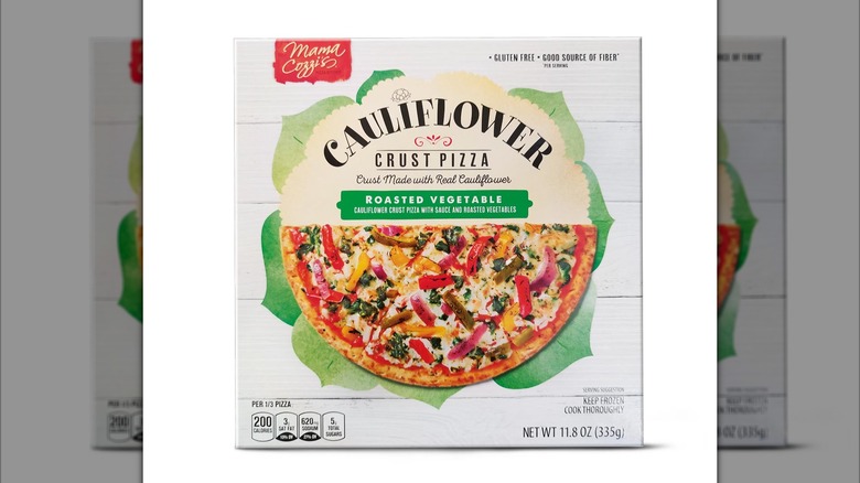 frozen cauliflower crust pizza with veggies