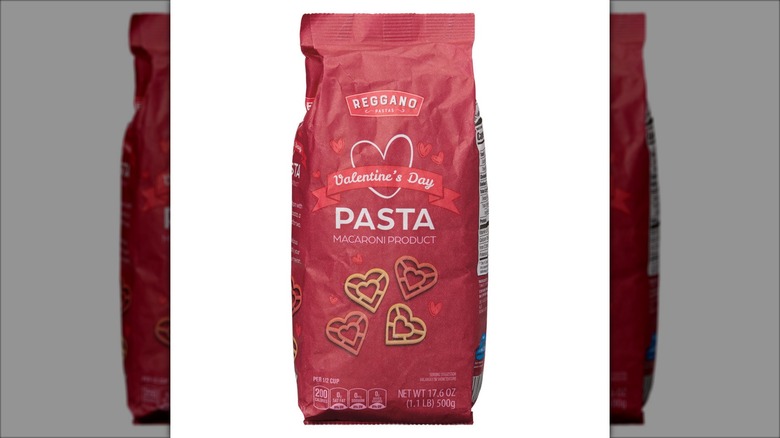 red bag of heart-shaped pasta