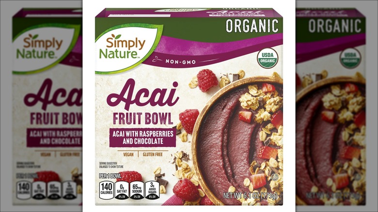 frozen acai bowl with raspberry and chocolate