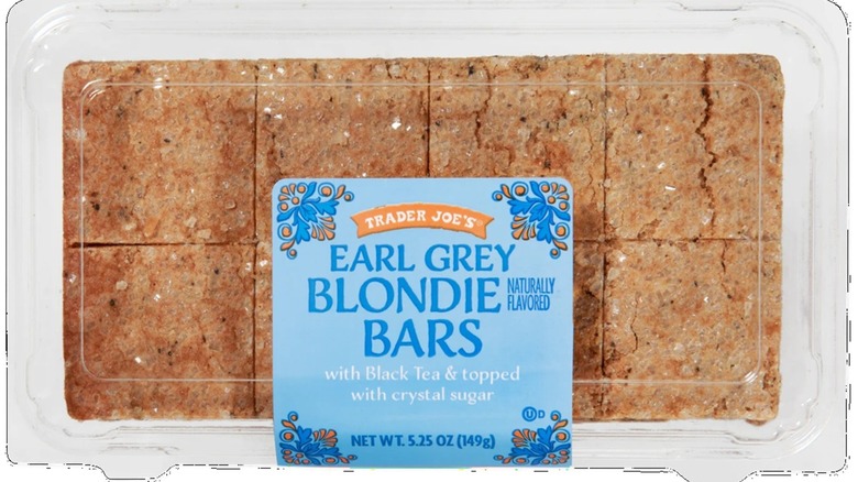 plastic clamshell box of blondies