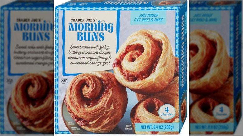 trader joe's morning buns in blue box