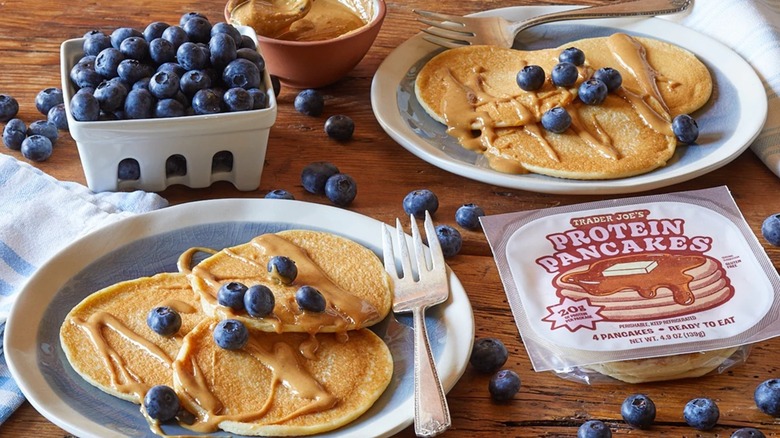 protein pancakes with blueberries