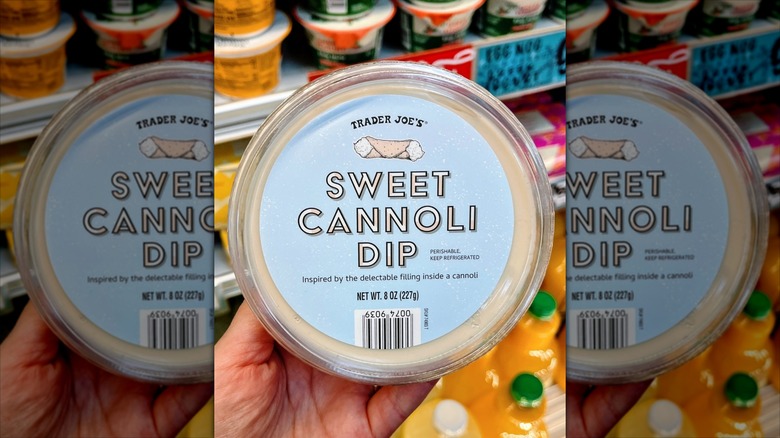 plastic tub of cannoli dip