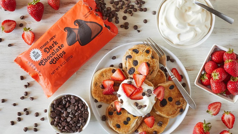 bag of chocolate chips with baking goods