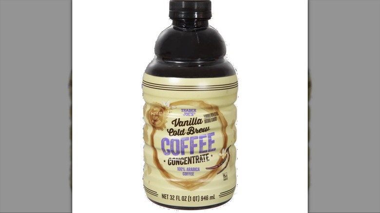 vanilla cold brew coffee concentrate in bottle