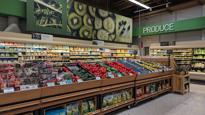 publix produce section with signage