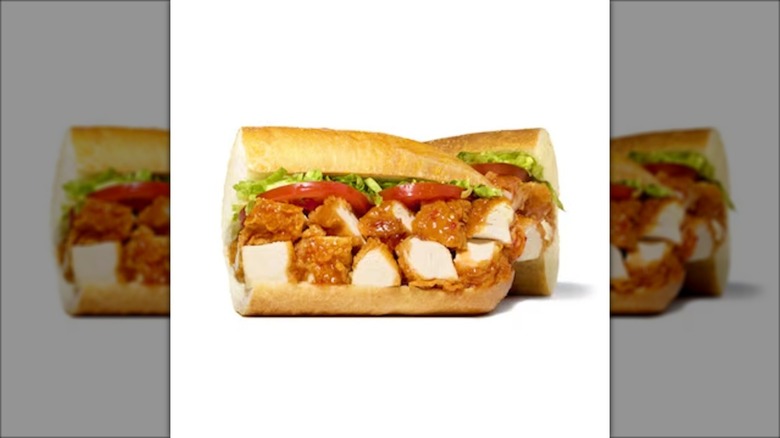 chicken tender sub with sweet chili sauce and LTO