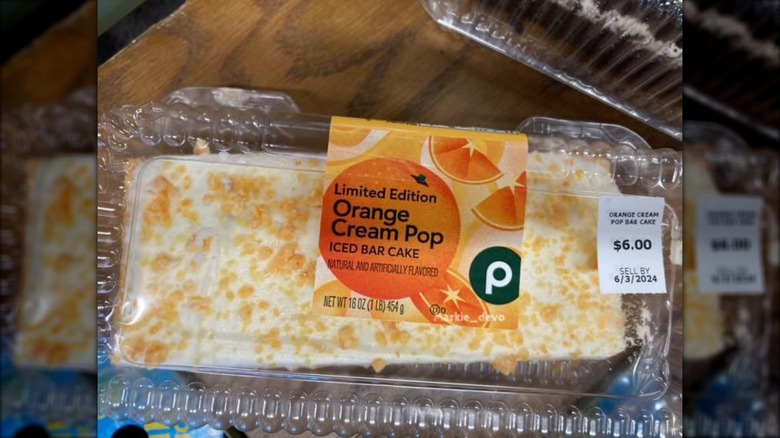 publix bar cake in package with orange zest