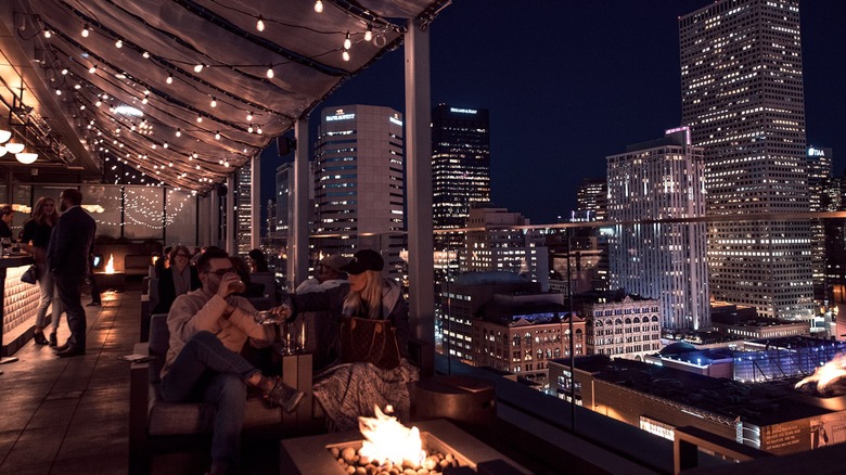 The 54thirty Rooftop bar at night