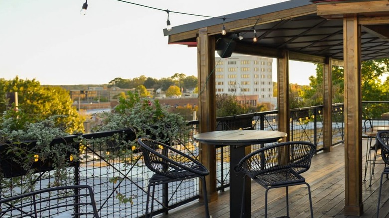 The rooftop bar at the GunRunner Hotel & Bar in Alabama