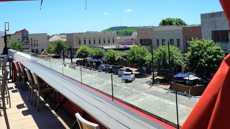 The view from Tallgrass Tap House rooftop bar in Kansas