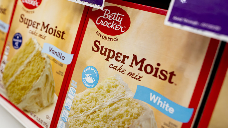 Closeup Betty Crocker cake mixes, July 2026